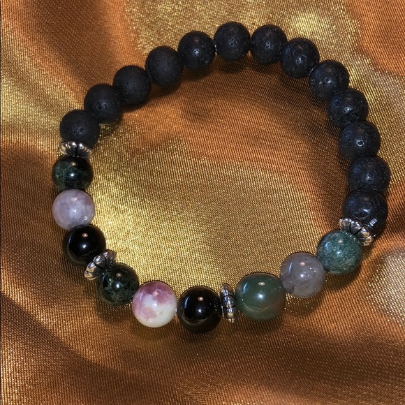 Jewelry - Indian agate with lava stone